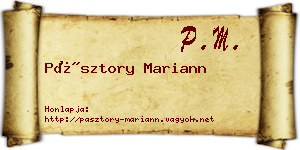 Pásztory Mariann névjegykártya
