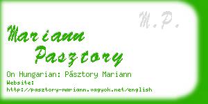 mariann pasztory business card