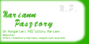 mariann pasztory business card